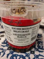 Olive verdi snocciolate grigliate con aglio