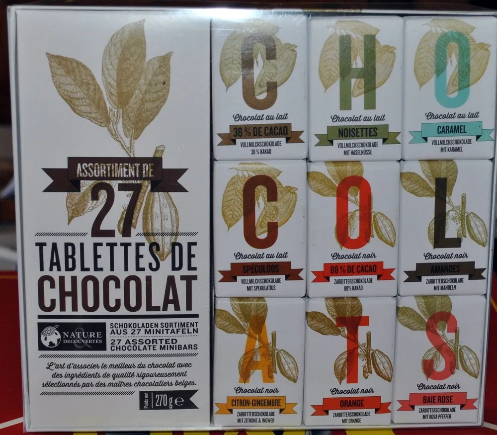 Assortiment de 27 Tablettes de Chocolat