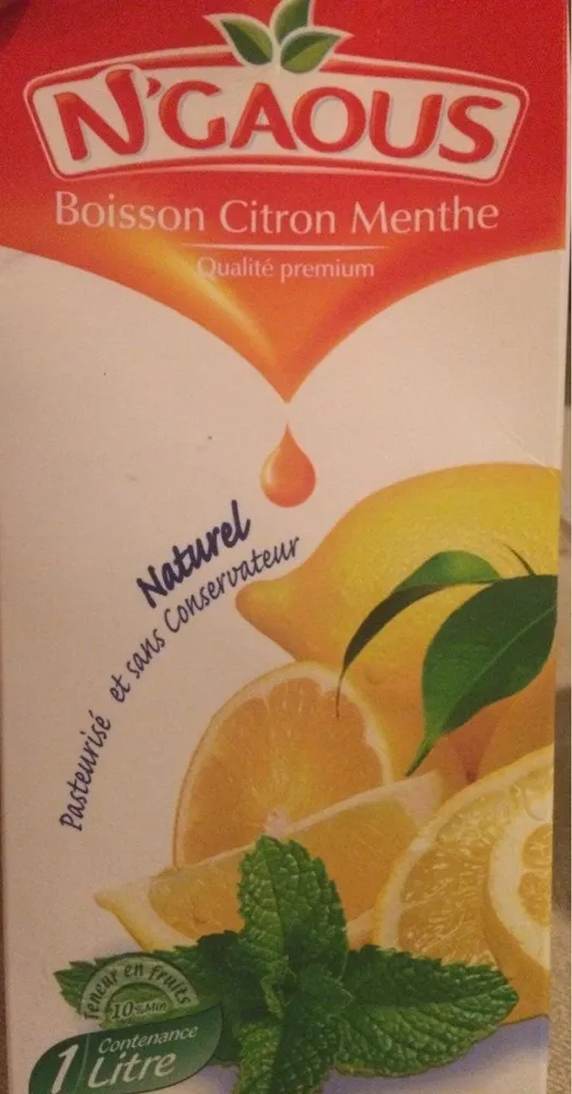 Boisson citron menthe