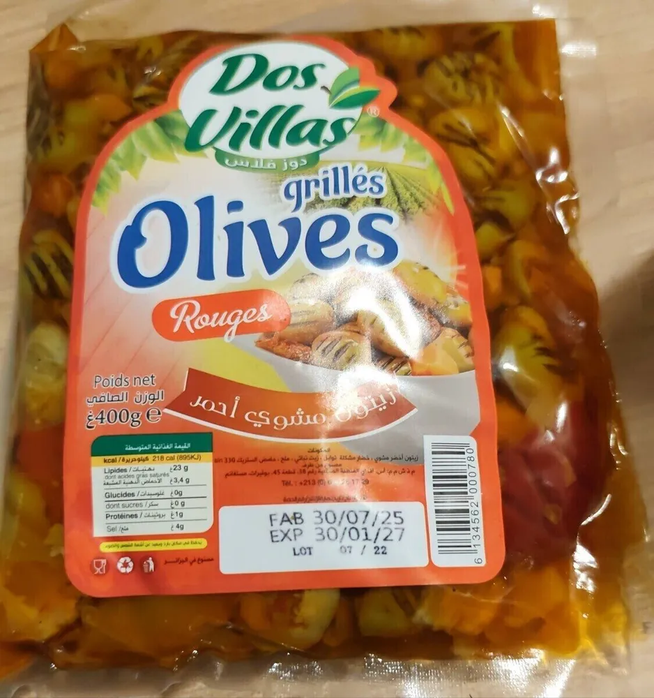 Olives grillées rouges