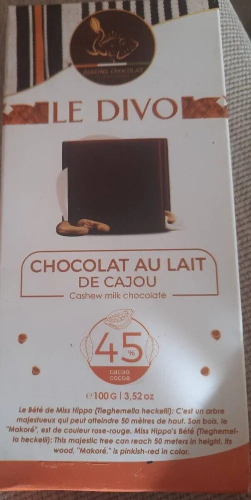 Chocolat au lait de cajou