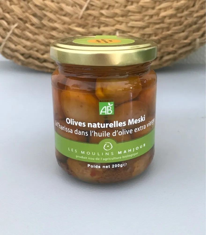 Olives naturelles Meski à l'harissa