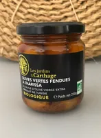 Olives vertes fendues à l'harissa