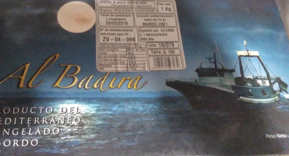 Gamba blanca congelada