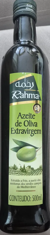 Azeite De Oliva Extra Virgem Tunisiano Rahma Vidro 500ml