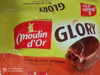 Glory Barre de cake au cacao, coulis de caramel
