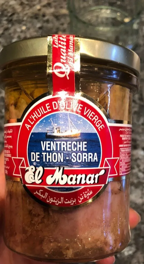 Ventreche de thon Sorra à l’huile d’olive vierge.