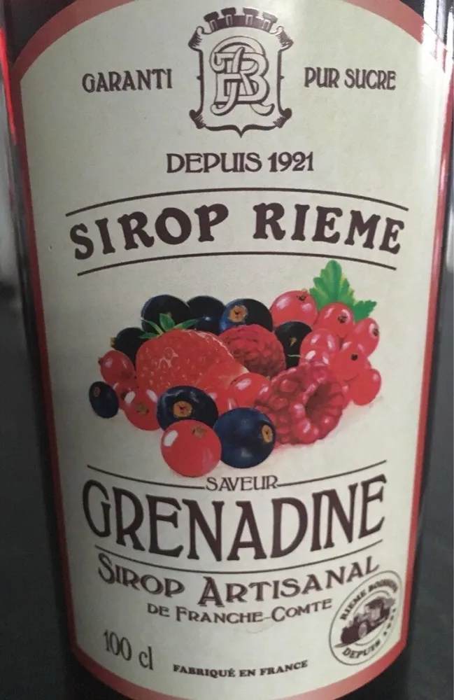 Sirop rieme grenadine