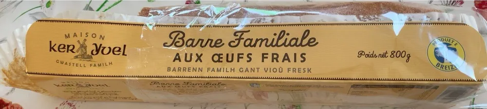 Barre familliale aux oeufs frais