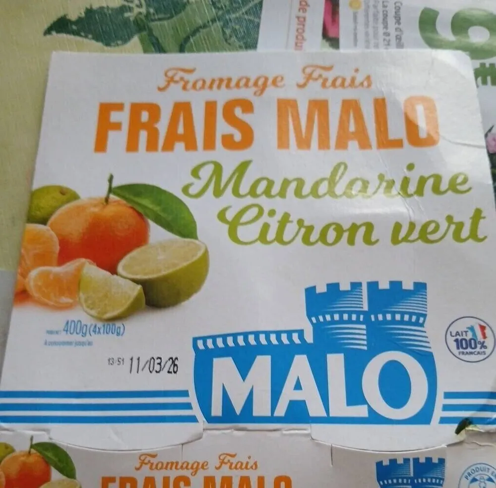 Fromage frais malo mandarine citron vert