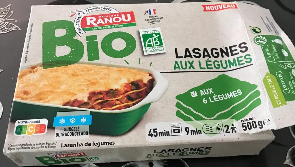 Lasagnes aux Legumes Bio