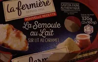 Semoule au lait sur lit au caramel