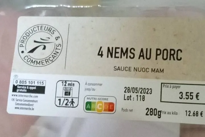 4 NEMS AU PORC sauce nuoc mam