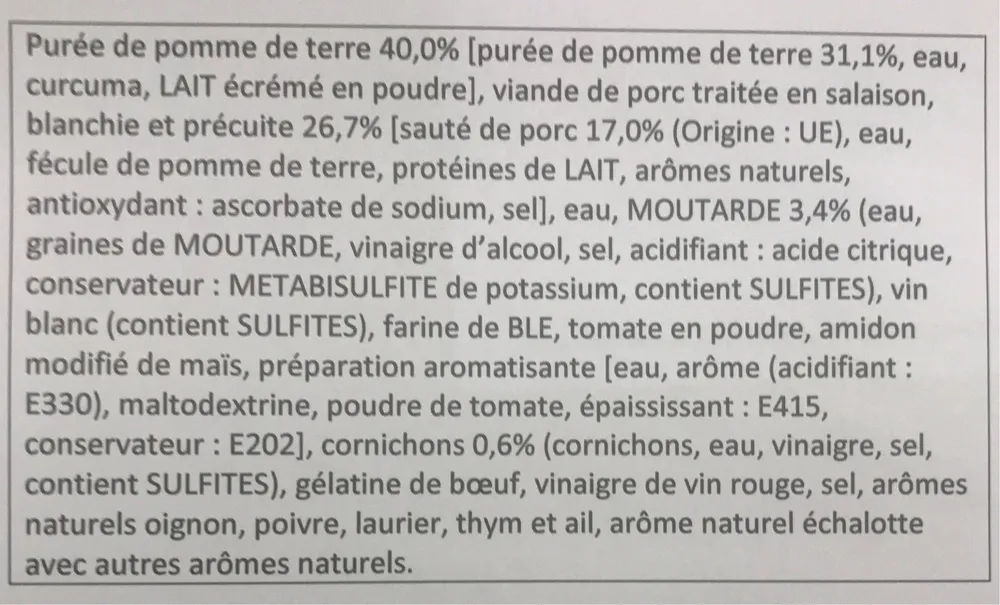 Saute de porc sauce piquante et purée