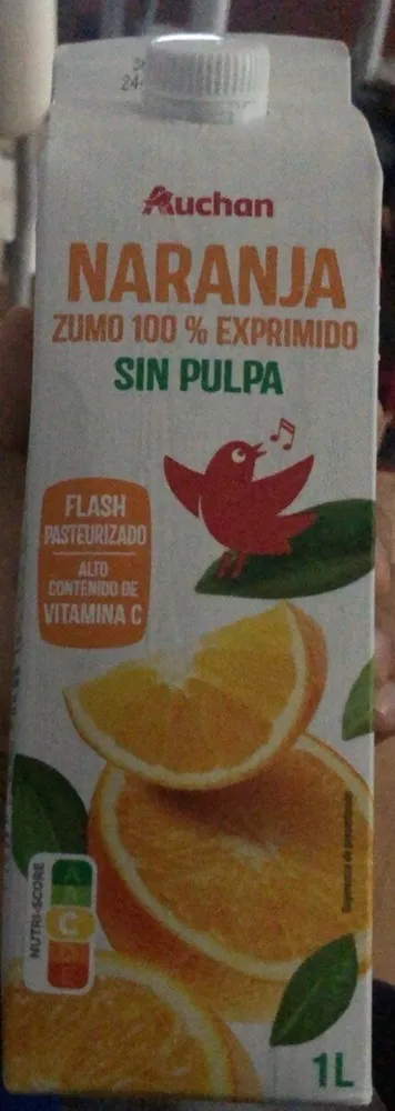 Naranja zumo exprimido 100% sin pulpa