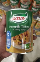 Goody pineapple tidbits in heavy syrup