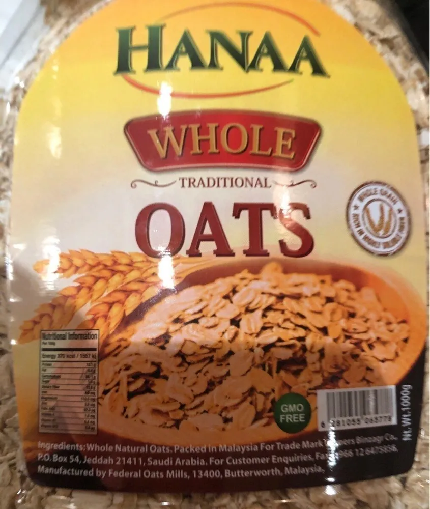 Hanaa whole grain oats