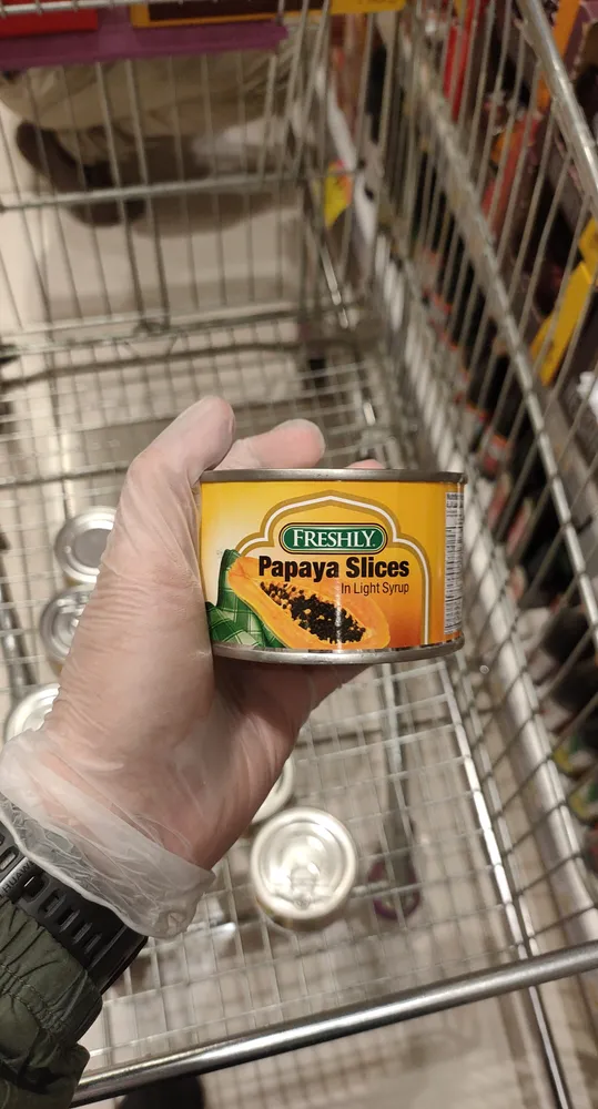 Freshly papaya slices in light syrup