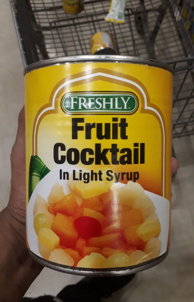 Freshly fruit cocktail in light syrup