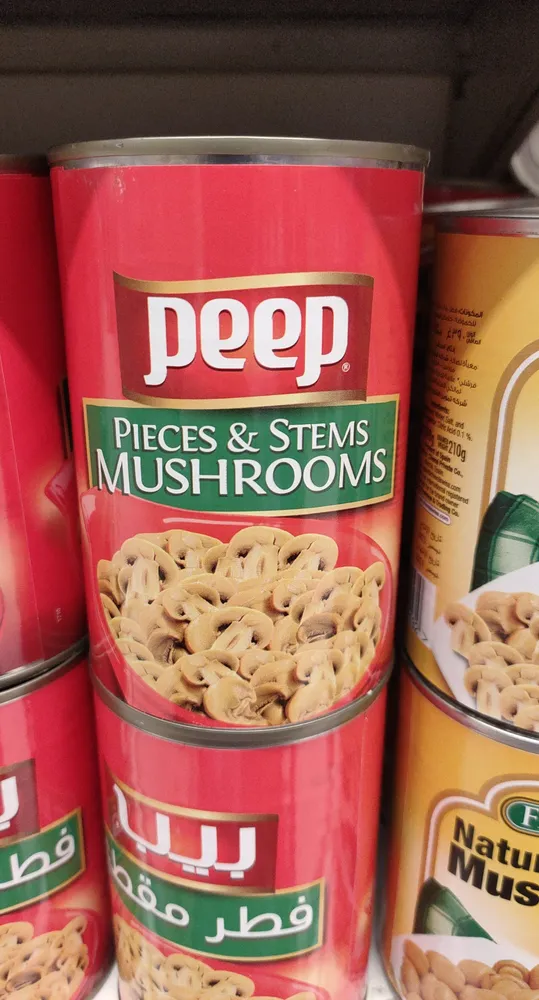 Peep pieces and stems mushrooms