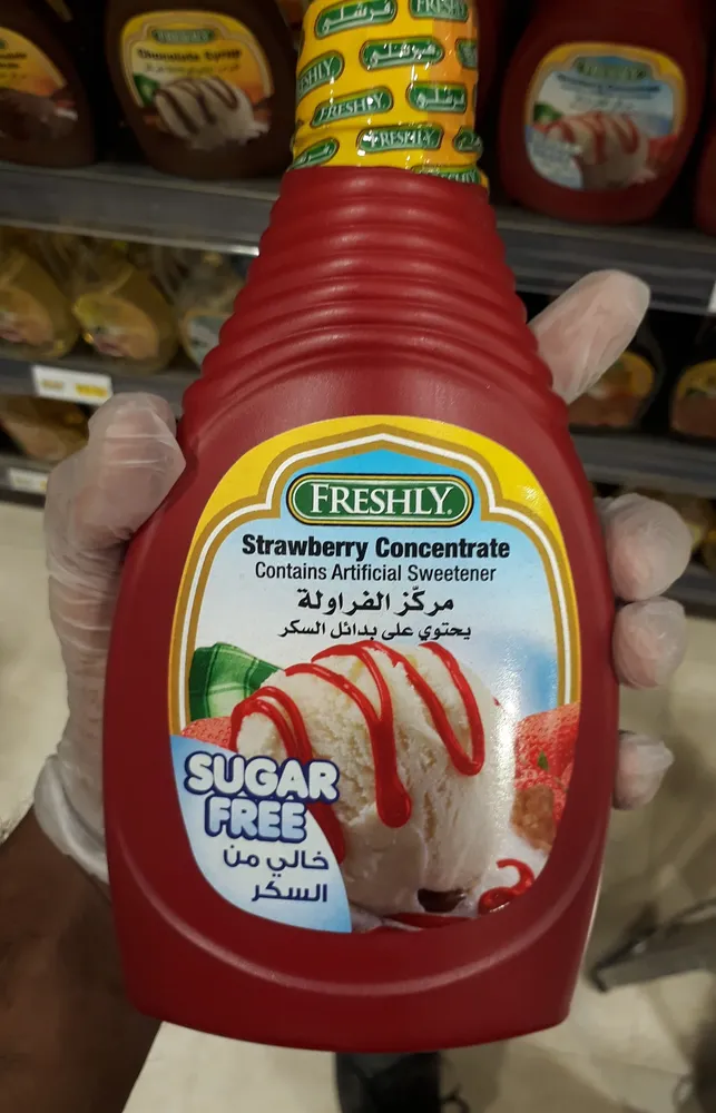 Freshly strawberry concentrate sugar free