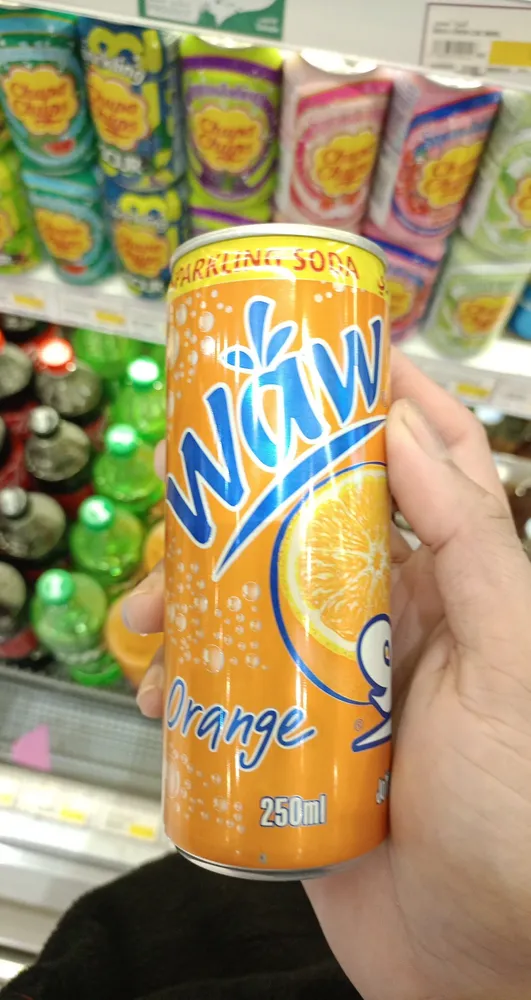 Wow orange flavor soft drink
