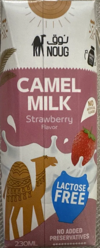Noug camel milk strawberry flavor lactose free