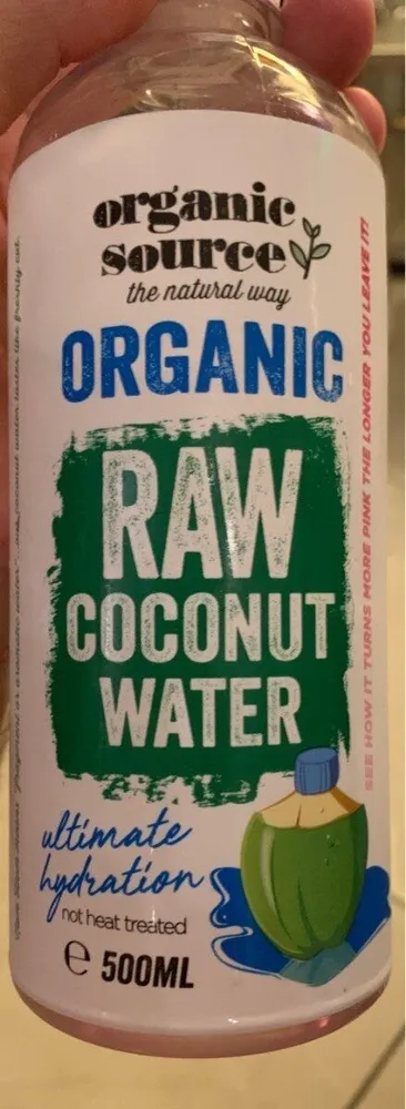 Organic raw coconut water