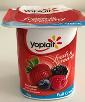 Mixed berries fruit yoghurt with real fruit pieces