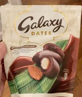 Dates with Almonds Covered in Milk Chocolate