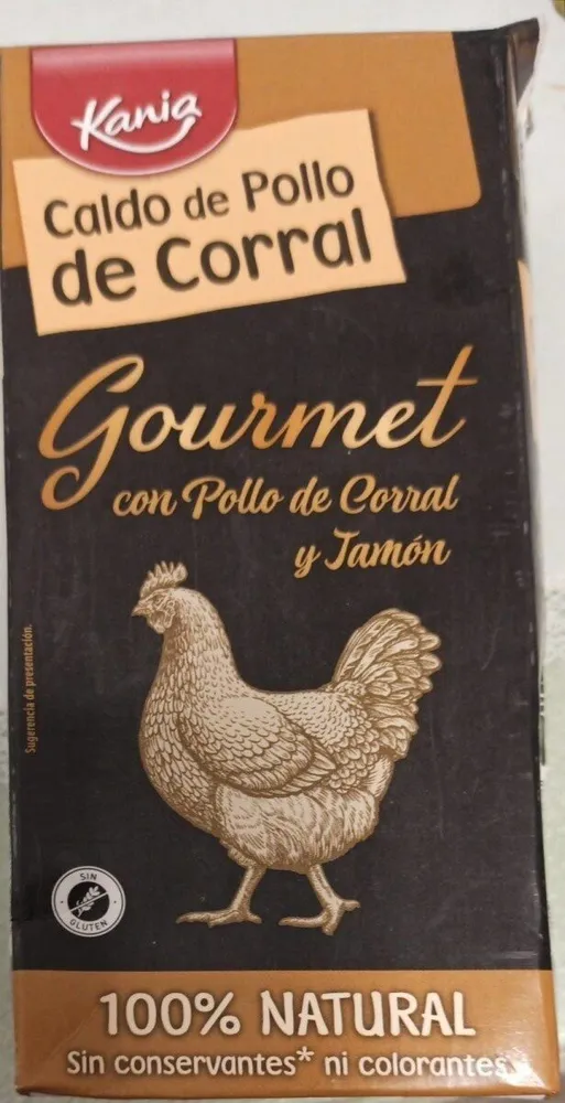 Caldo de pollo de corral