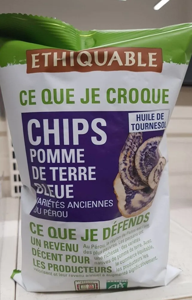 Chips pomme de terre bleue