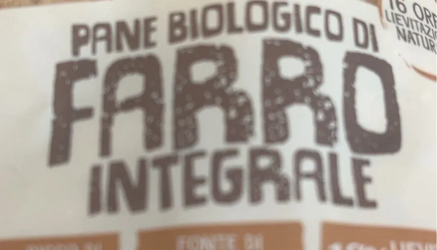 Pane biologico di farro integrale