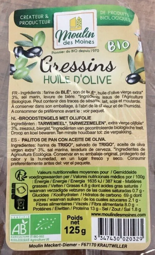 Gressins Huile d’olive