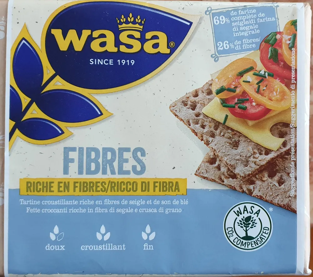 Tartines croustillantes riches en fibres de seigle et de son de blé