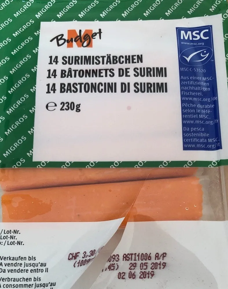 Batonnets de surimi