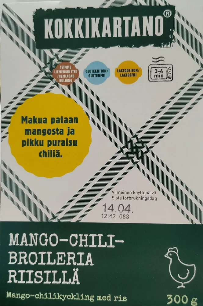 Mango-chili-broileria riisillä