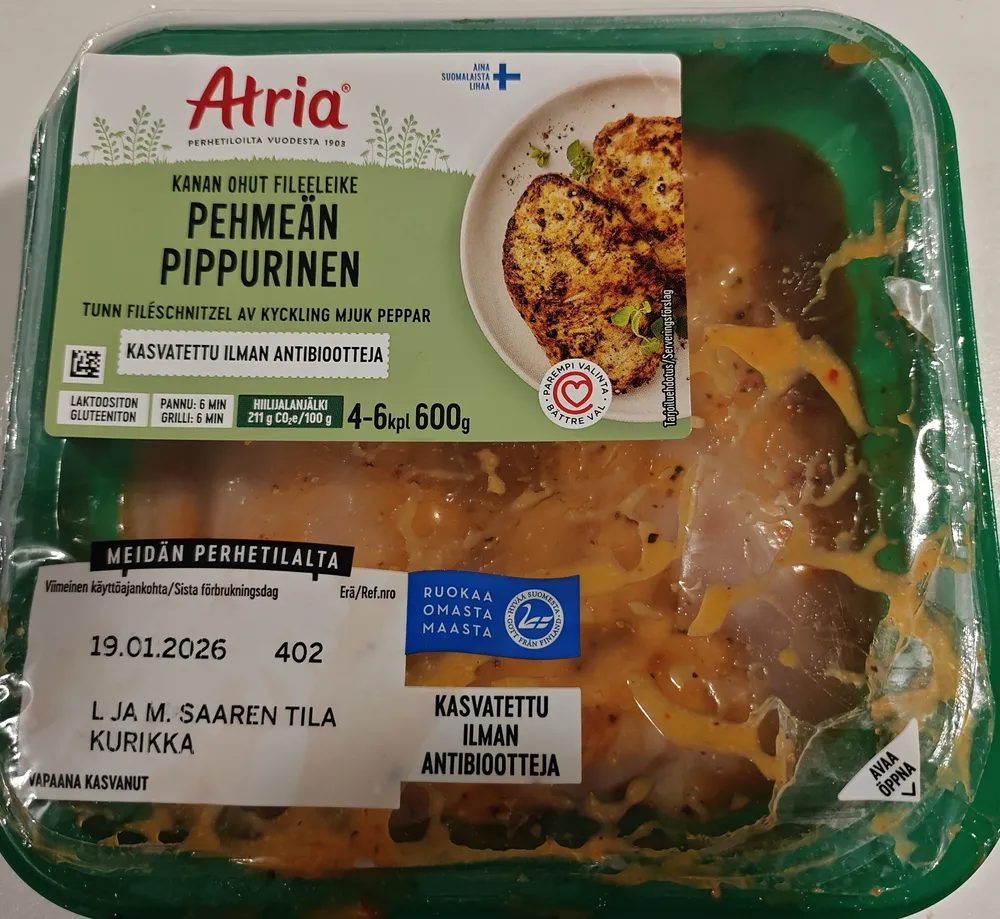 Pehmeän pippurinen kanan ohut fileeleike