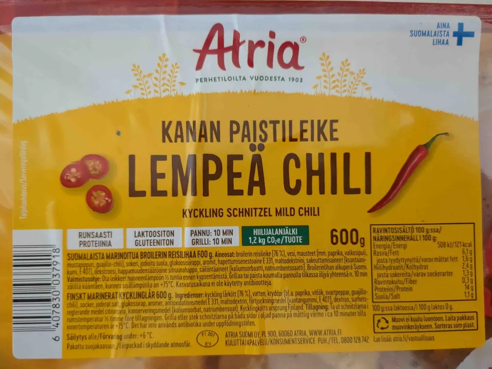 Kanan paistileike lempeä chili
