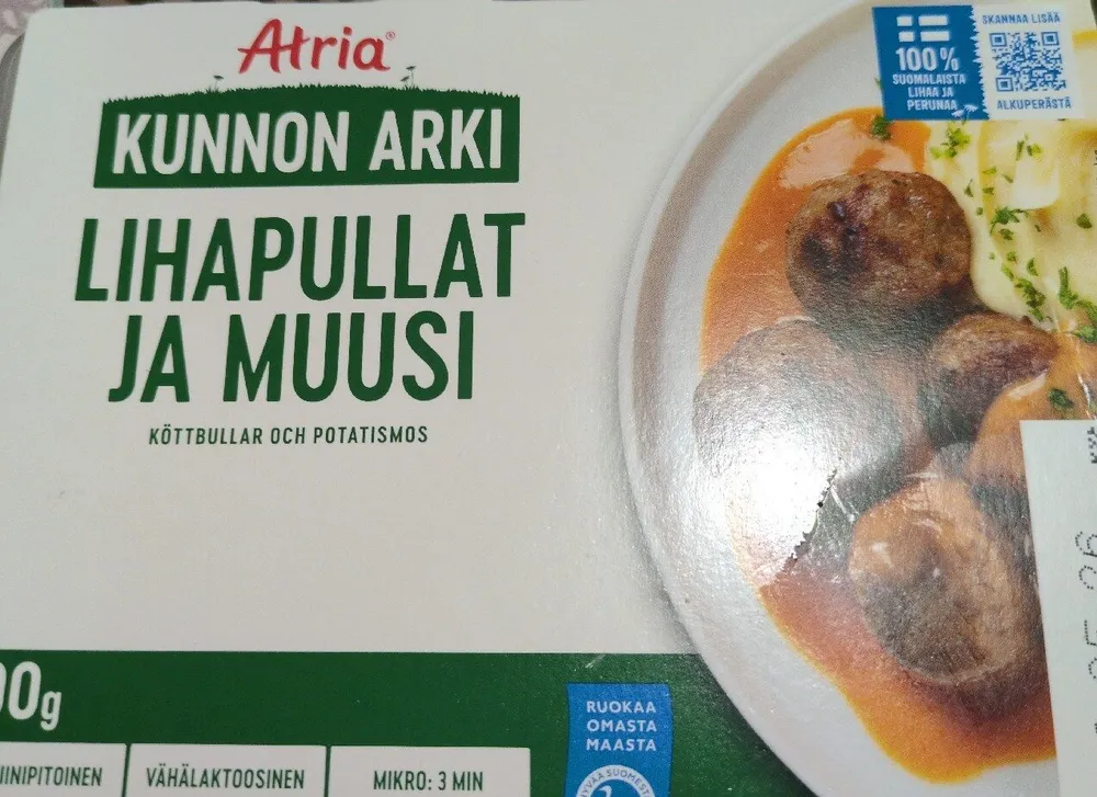 Kunnon arki lihapullat ja muusi