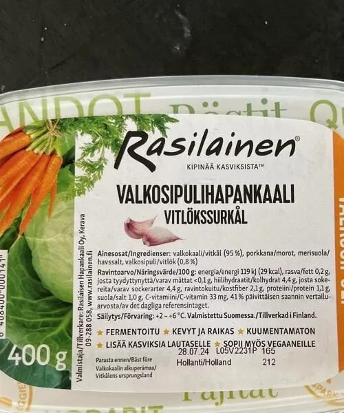 Valkosipuli hapankaali