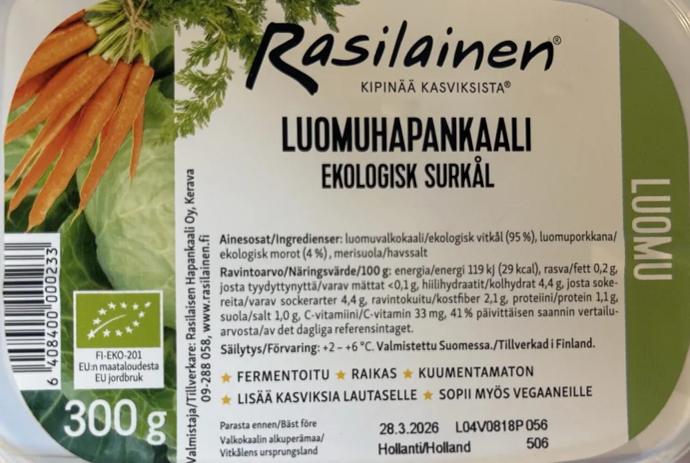 Luomuhapankaali
