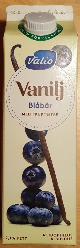 Vanilj blåbär med fruktbitar