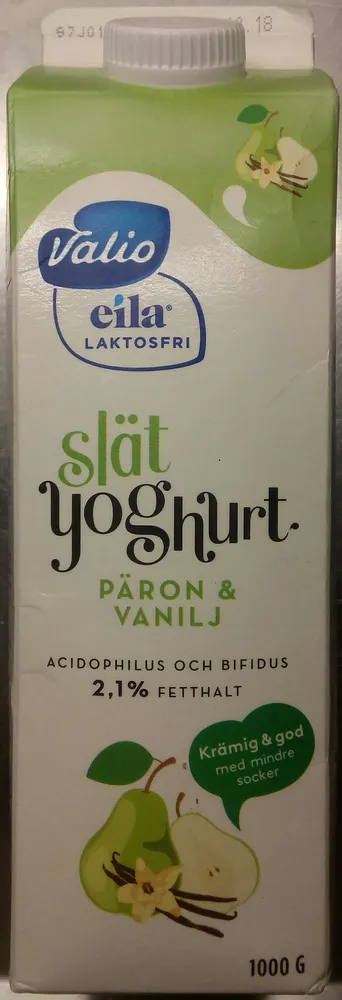 Valio Eila Slät yoghurt Päron & Vanilj