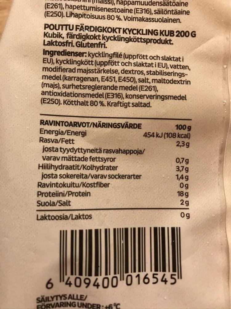 Färdigkokt Kyckling