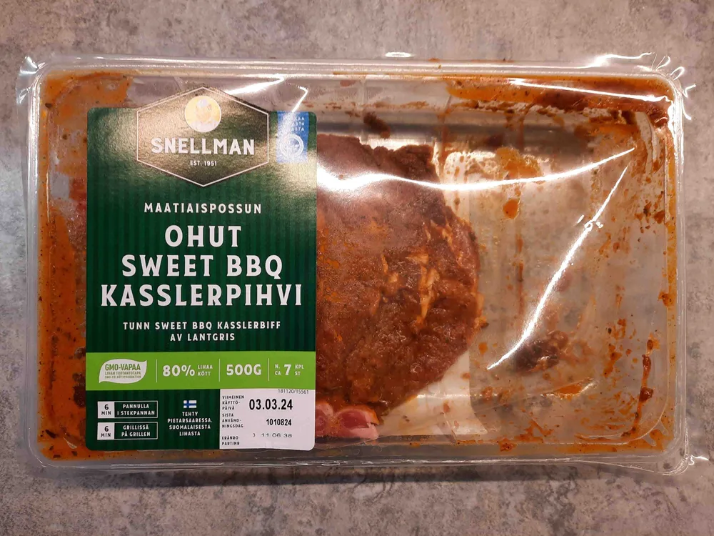 Ohut sweet bbq kasslerpihvi