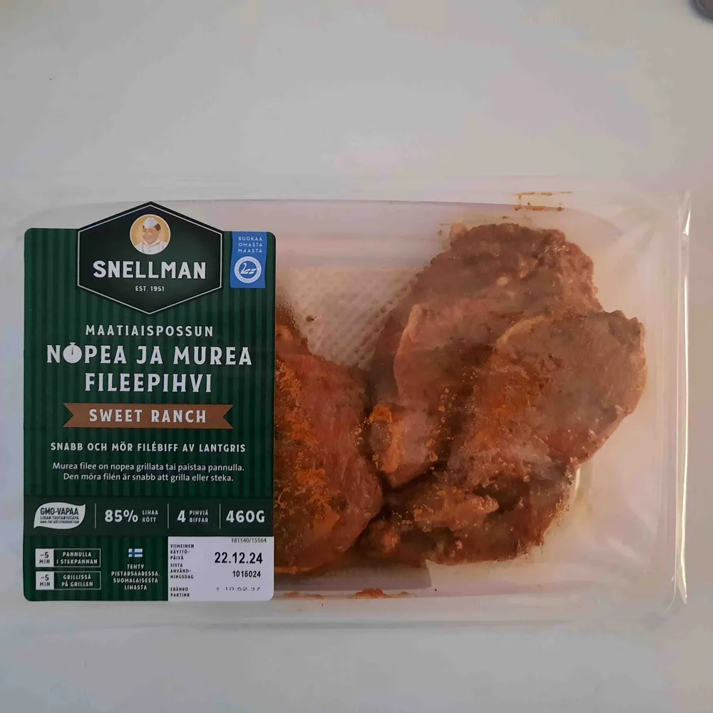 Maatiaspossun nopea ja murea fileepihvi sweet ranch