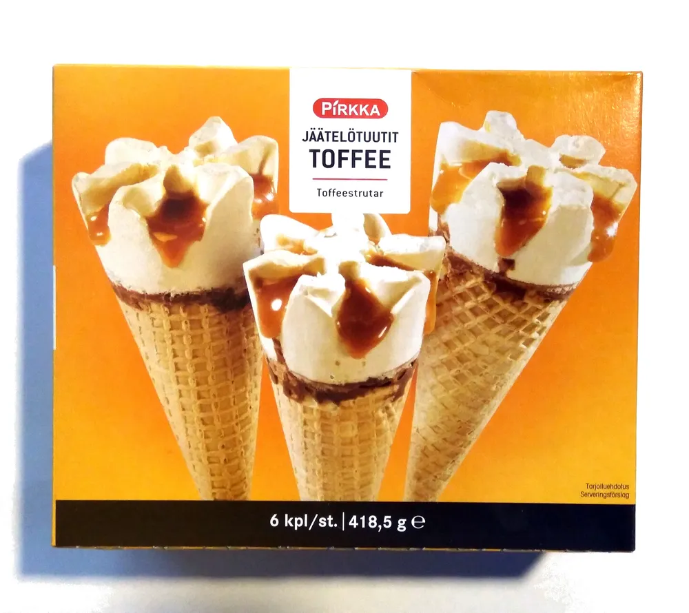 Jäätelötuutit toffee