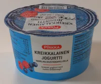 Kreikkalainen jogurtti vadelma- ja mustikkahillolla