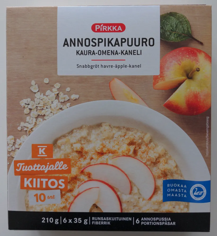 Annospikapuuro kaura-omena-kaneli